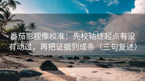 番茄影视像校准：先校轴线起点有没有动过，再把证据列成条（三句复述）