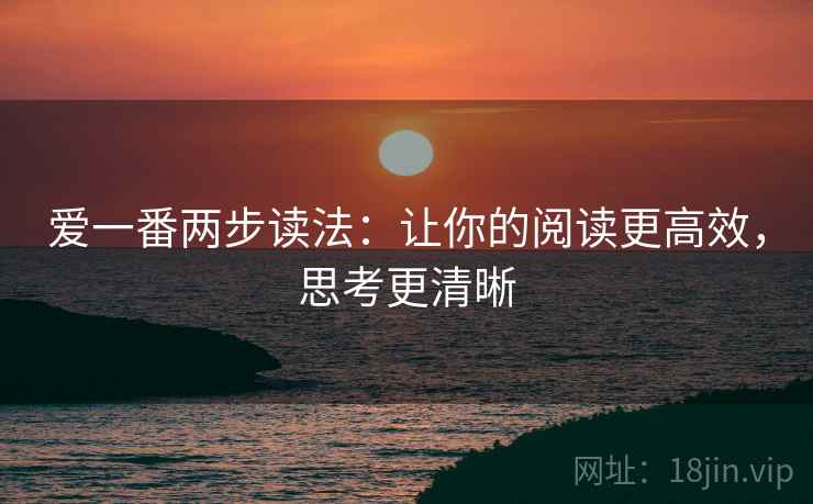 爱一番两步读法:让你的阅读更高效,思考更清晰 爱一番两步读法:让你的阅读更高效,思考更清晰